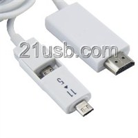 MHL視頻線,MHL cable,MHL廠家,MHL高清線,HDMI AM TO MICRO 5P+11P+USB MHL 視頻線