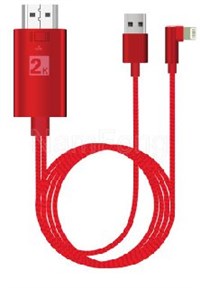 linghtning M  TO  HDMI M +USB M雙支線-90度頭，linghtning M90度彎頭，linghtning 彎頭手機視頻線工廠，視頻線生產廠家，MHL工廠